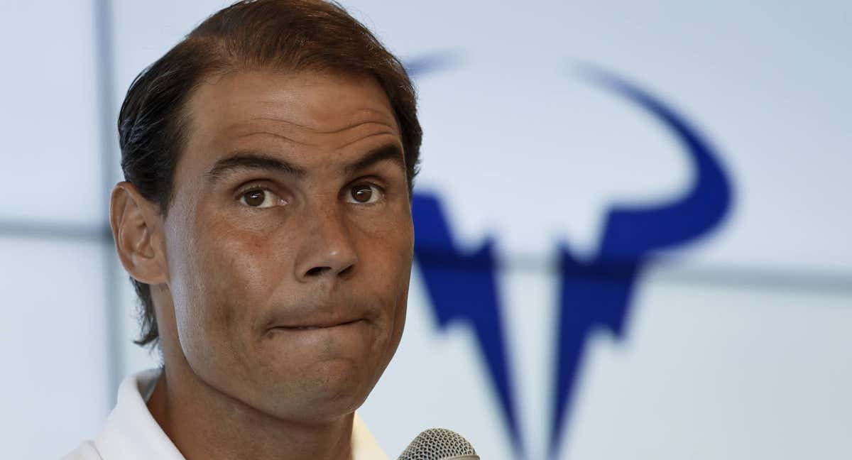 Rafael Nadal, cabizbajo, durante una rueda de prensa en Mallorca.