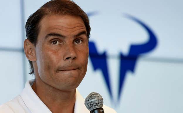 Rafa Nadal, en la rueda de prensa para anunciar su parón hasta final de 2023. EFE