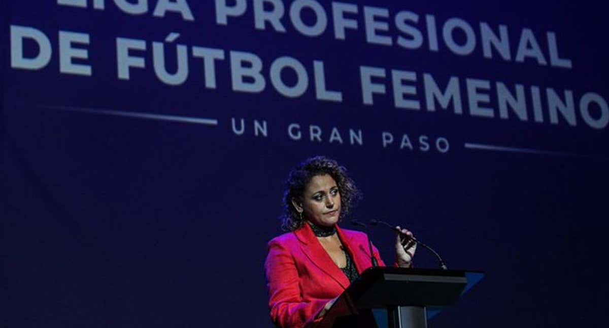Beatriz Álvarez Mesa durante la presentación de la Liga F.