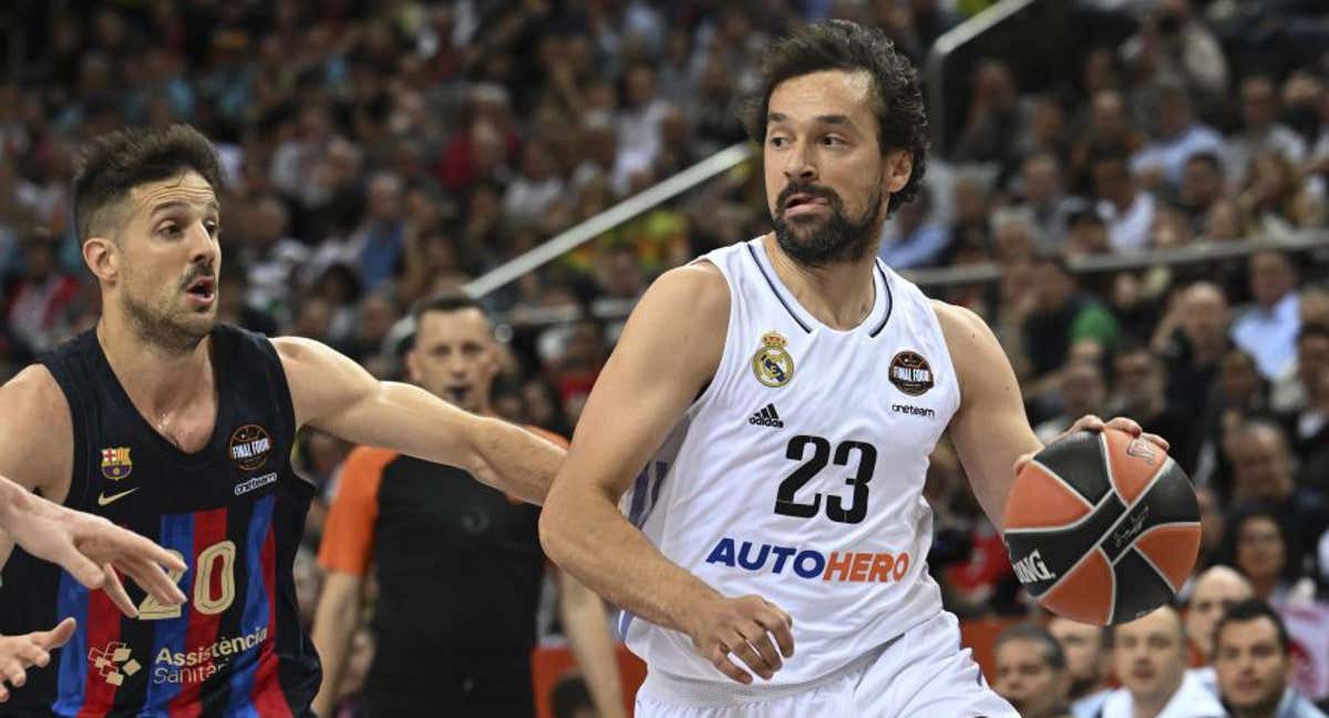 Sergio Llull, durante la semifinal de la Final Four 2023 ante el Barça.