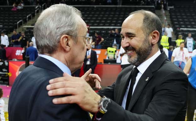Florentino Pérez y Chus Mateo. Efe