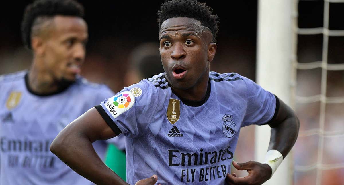 Vinicius, en Mestalla./REUTERS