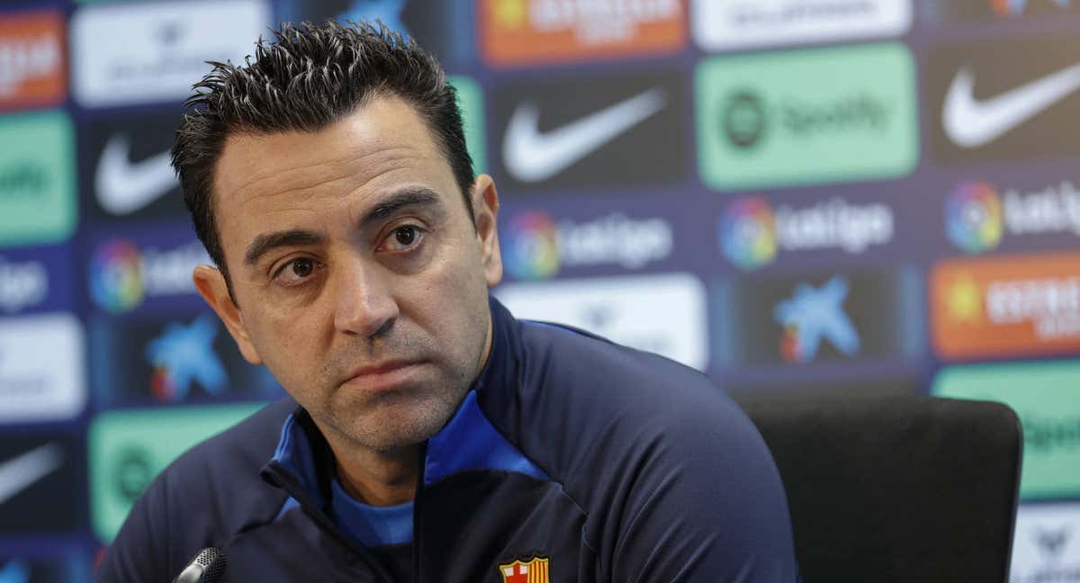 Xavi Hernández, en una rueda de prensa con el FC Barcelona. /EFE