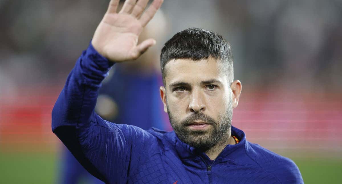 Jordi Alba en un partido con el Barcelona.