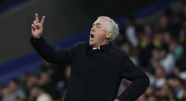 Ancelotti, en el banquillo del Real Madrid.