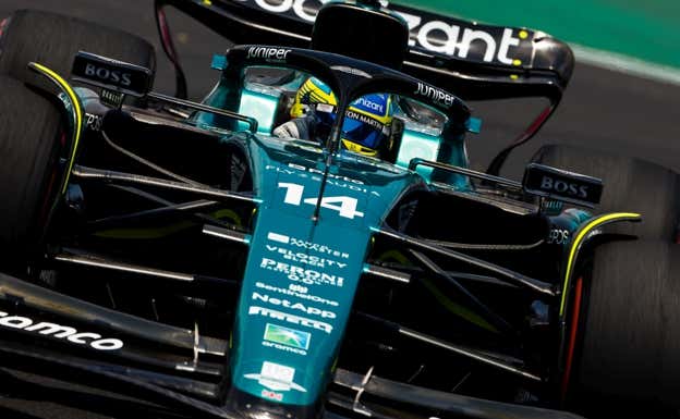 Fernando Alonso, al volante del Aston Martin AMR23 durante la F1 2023.  Aston Martin