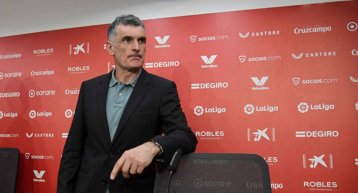 Mendilibar durante su presentación con el Sevilla./RL