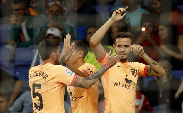 Saúl marcó el 0-1 en el Espanyol-Atlético de Madrid. REUTERS