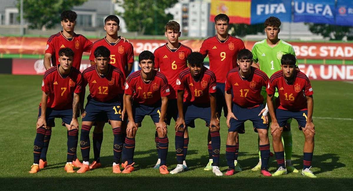 El once inicial de la Sub-17 ante Serbia. /RFEF