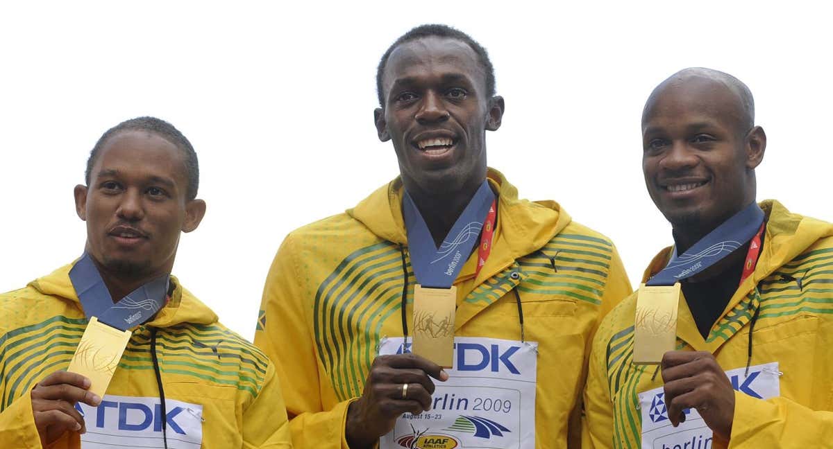 Usain Bolt celebra su récord de marca de atletismo en 2009. /AFP