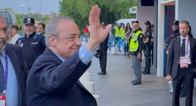 Florentino Pérez, en un palco sin la Reina ni Cerezo para la final de Copa