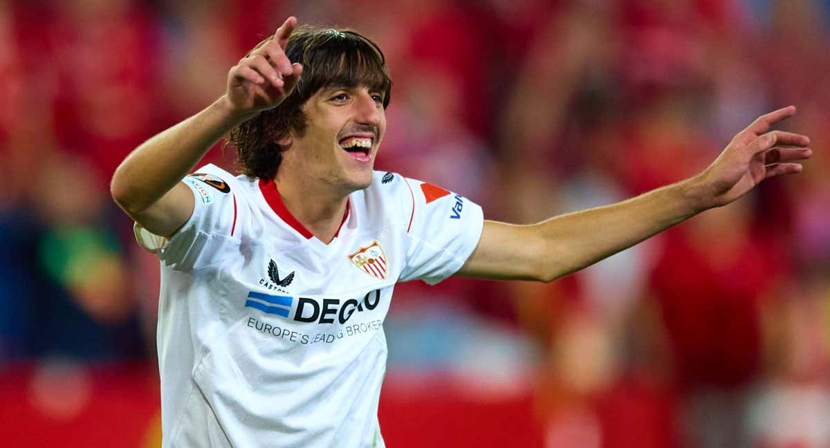 Bryan Gil celebrando el pase a la final de la Europa League /GETTY