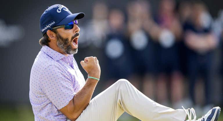 Pablo Larrazabal celebra su triunfo en Países Bajos.