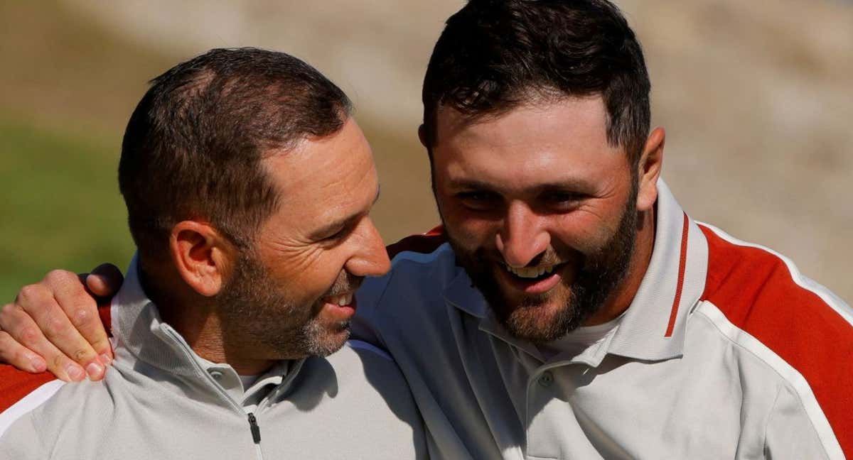 Sergio García y Jon Rahm durante la Ryder de 2021. /Reuters