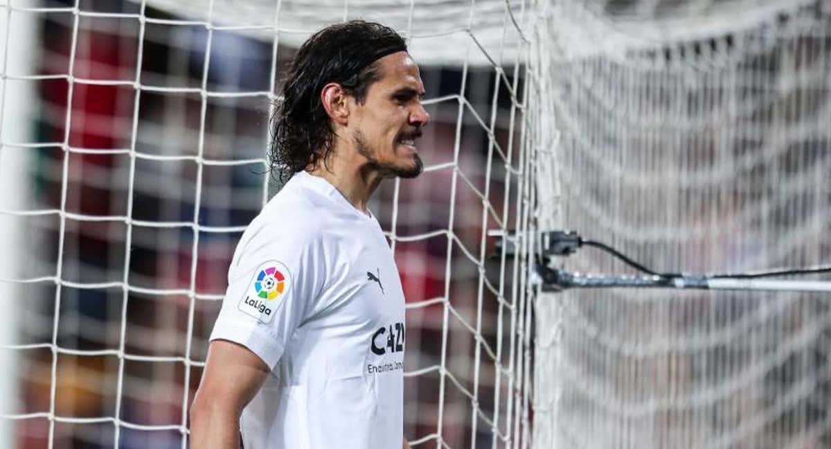 Cavani en un partido.