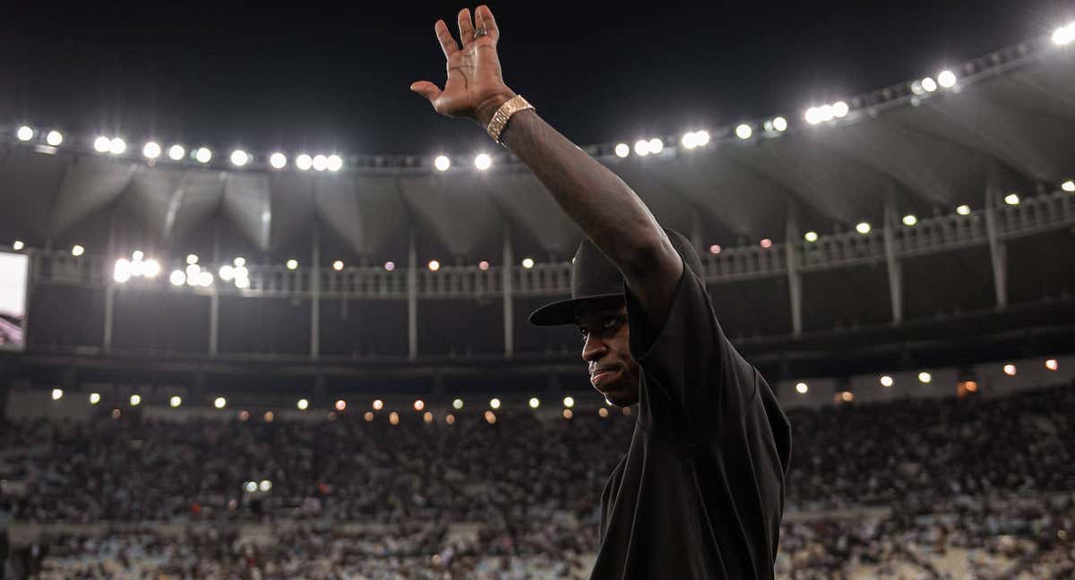 Vinicius, durante el homenaje que recibió en el Maracaná