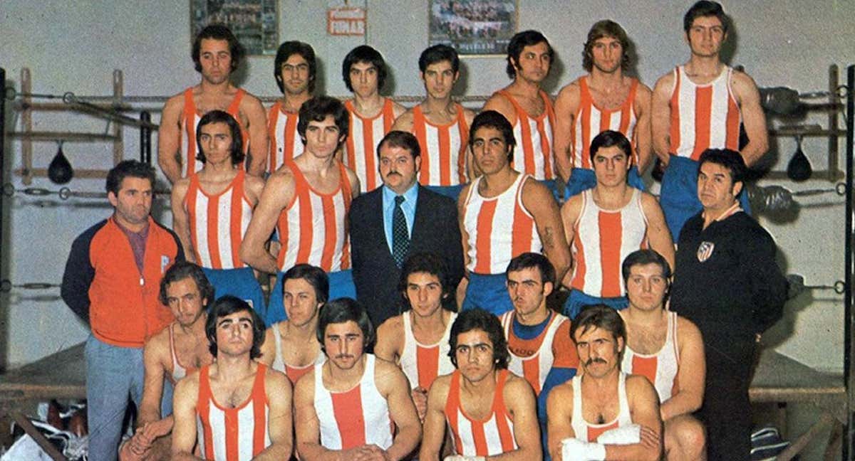 Imagen de uno de los equipos del Atlético de Madrid boxeo./RFEBox