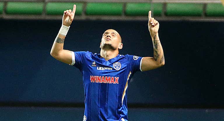 Rony Lopes celebra un gol con el Troyes.