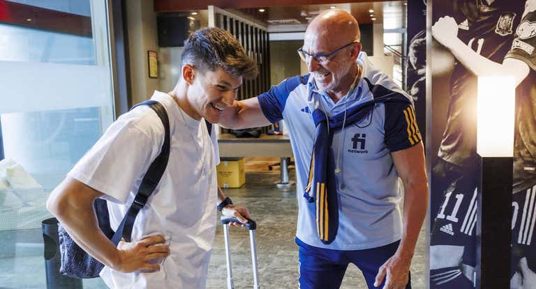 Fran García, a su llegada a la concentración de la Selección este lunes.