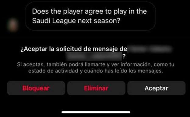 Un presunto agente manda un mensaje directo por Instagram, sin mayor contacto previo, para intentar intermediar en un fichaje con un futbolista de primer nivel de LaLiga. Relevo