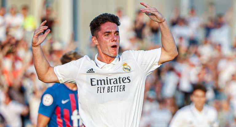 Arribas, celebrando su gol contra el Eldense.