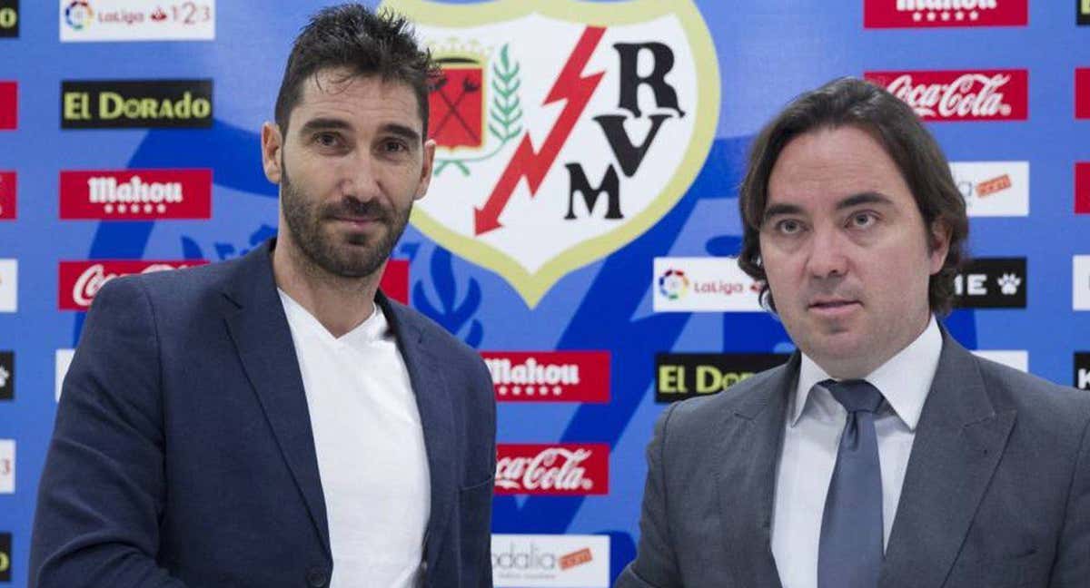 David Cobeño junto a Raúl Martín Presa./Rayo Vallecano