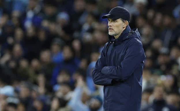 Tuchel en el encuentro ante el Manchester City.  AFP