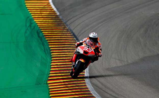 Marc Márquez, sobre la Honda, en el GP de Alemania 2023 de MotoGP.  EFE