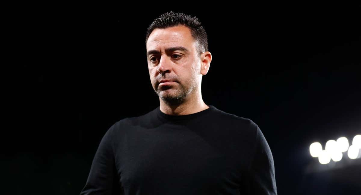 Xavi durante un partido con el Barcelona.