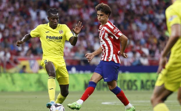 Nicolás Jackson durante un partido contra el Atlético de Madrid.  EFE