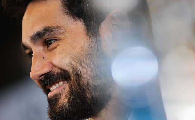 Gündogan, en rueda de prensa. AFP
