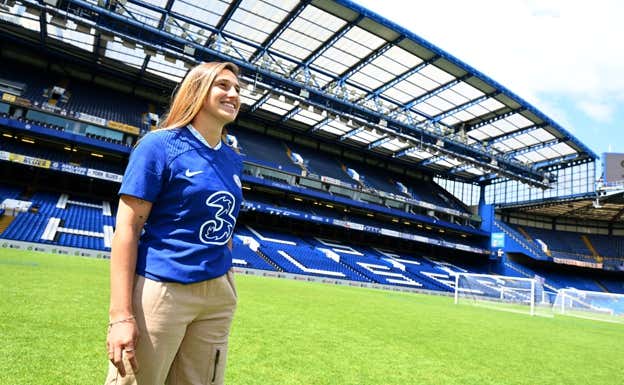 Alejandra Bernabé en Stamford Bridge. CHELSEA FC