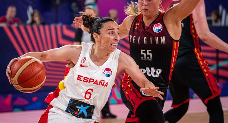 Silvia Domínguez, durante la final del Eurobasket 2023.