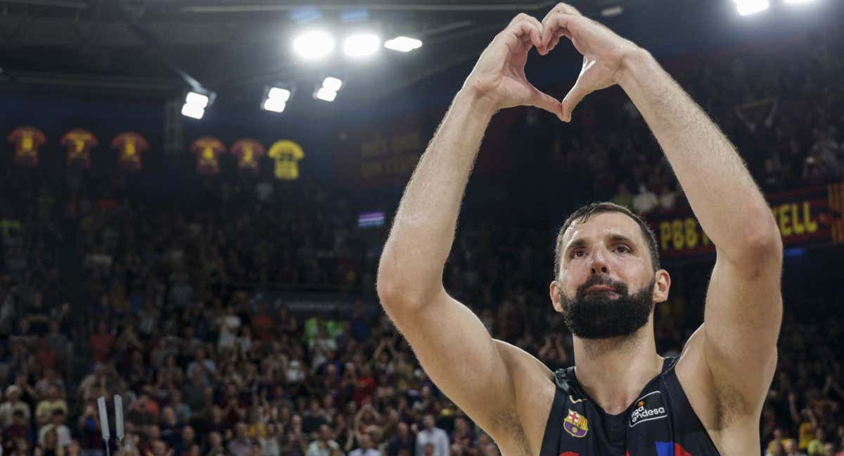 Nikola Mirotic, en el último partido de liga del Barcelona en el Palau.