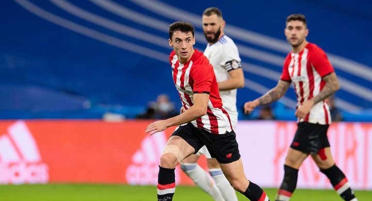 Zarraga durante un partido contra el Real Madrid.