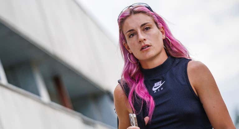 Alexia Putellas, durante su llegada a la concentración de la Selección en Madrid antes del Mundial.