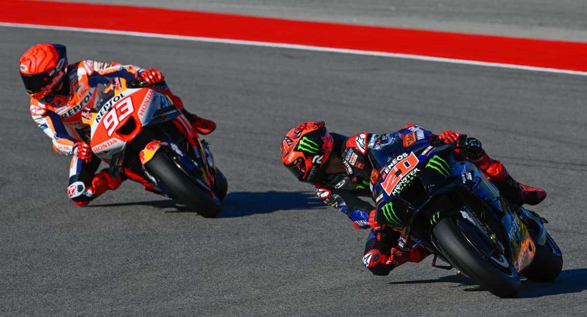 Fabio Quartararo y Marc Márquez en el Gran Premio de Portimao.