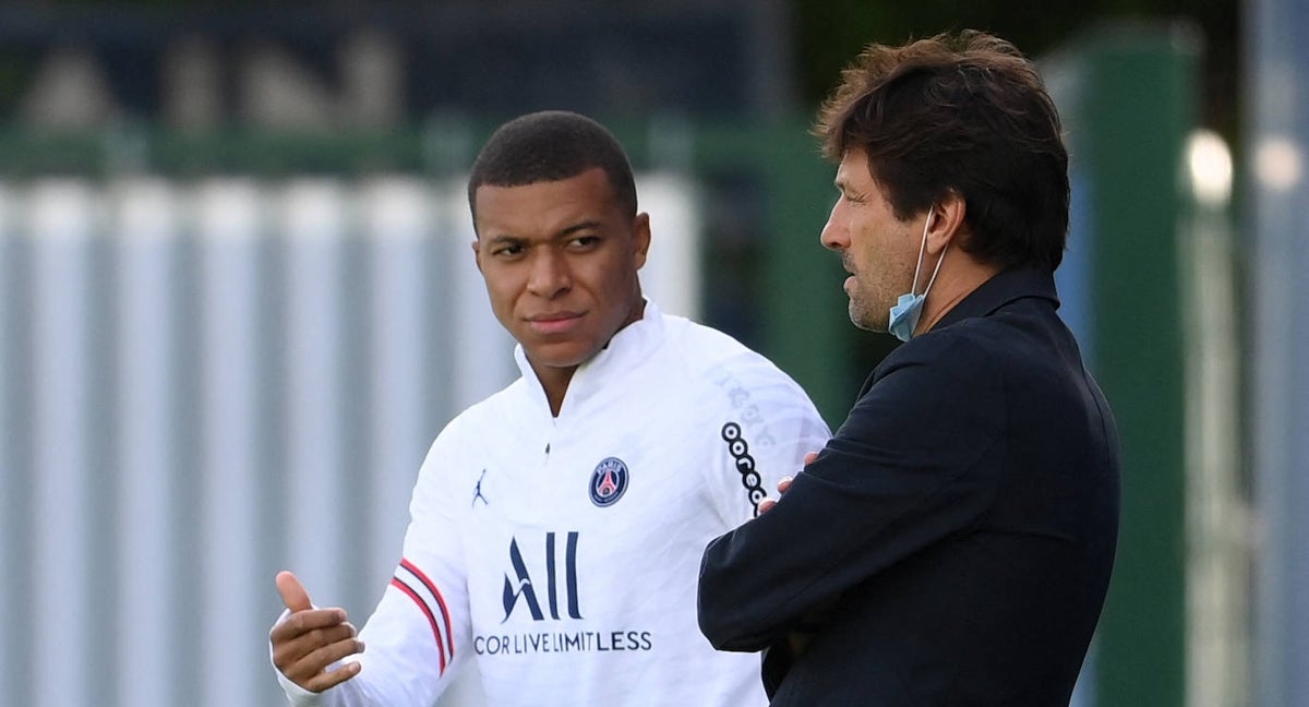 Mbappé y Leonardo, durante su etapa en el PSG.