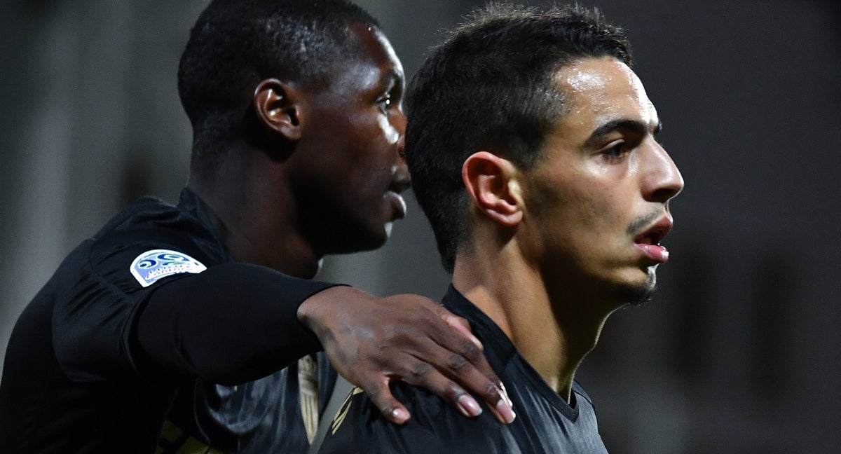 El delantero francés Wissam Ben Yedder (der.), durante un partido con el Mónaco.