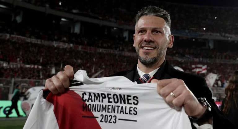 Martín Demichelis celebró su primer título como entrenador de River Plate.