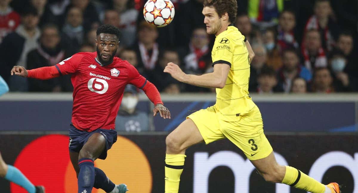 Jonathan Bamba con la camiseta del Lille. /EFE