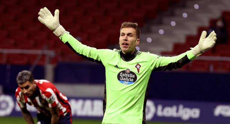 Rubén Blanco, en un partido con el Celta.