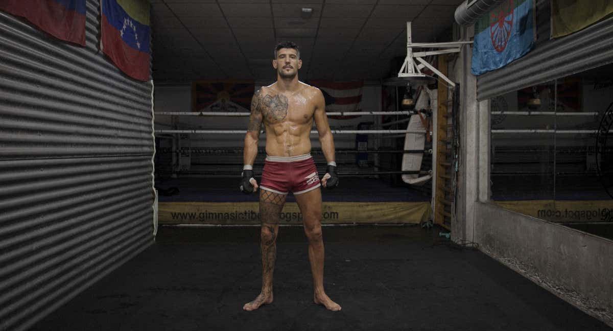 Joel Álvarez, en el gimnasio Tibet de Gijón.