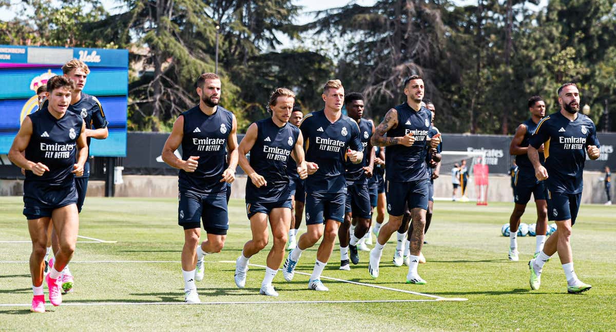 Los jugadores del Real Madrid se entrenan en UCLA./Real Madrid