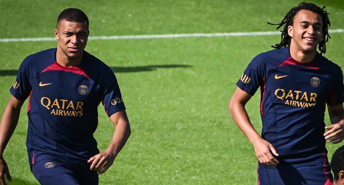 Mbappé, durante la pretemporada con su hermano