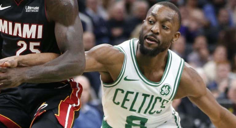 Kemba Walker, durante un partido con los Celtics.
