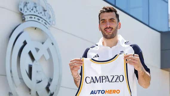 Facundo Campazzo en su presentación con el Real Madrid./Real Madrid