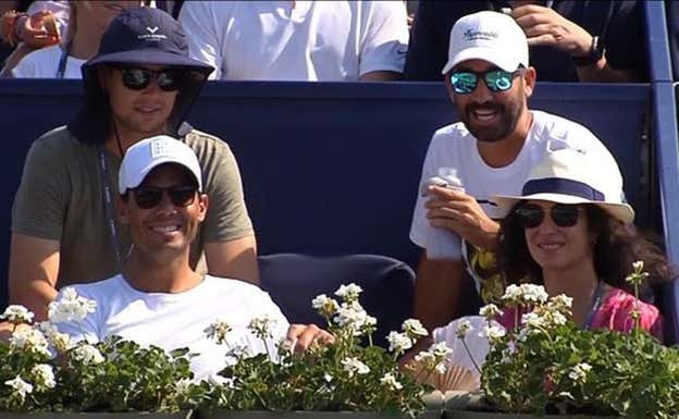 Rafael Nadal fue un espectador más en uno de los últimos partidos de López.