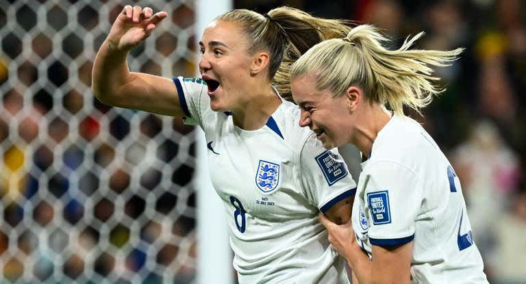 Georgia Stanway celebrando su gol contra Haití.