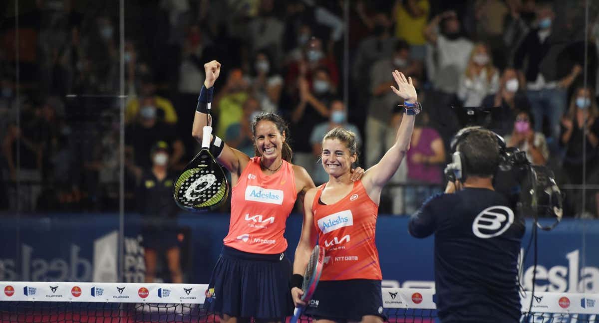 Gemma Triay y Alejandra Salazar durante un torneo de World Padel Tour. /EFE